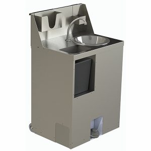 HALLCO RHAMHWS+ mobile hand wash station in outdoor setting.