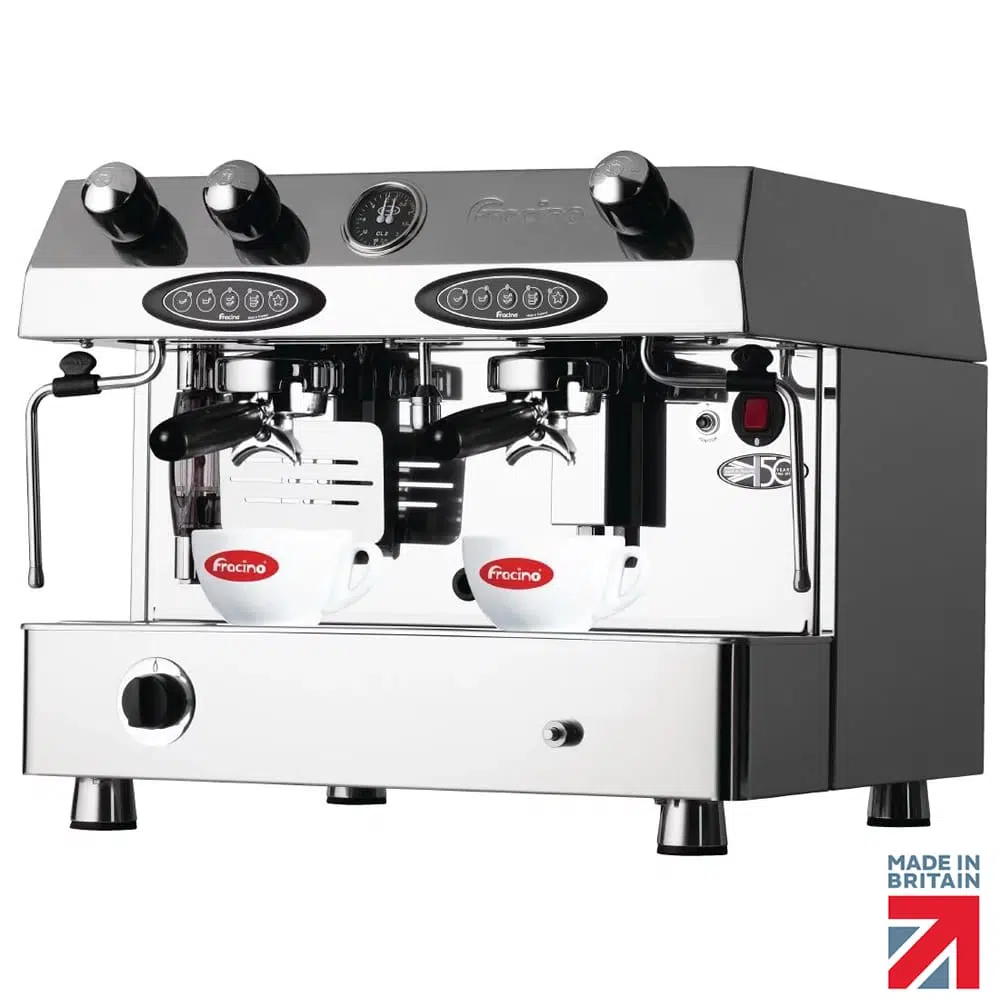 Contempo Dual Fuel Coffee Machine in stylish café setting.