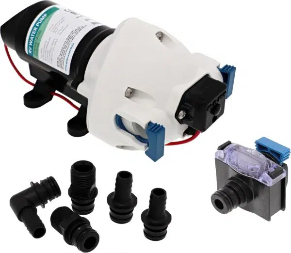 Flojet R3526144D 12V Water Pump + Strainer - Image 1