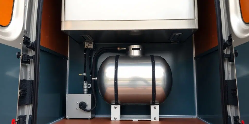 Food van converted to LPG with visible components.