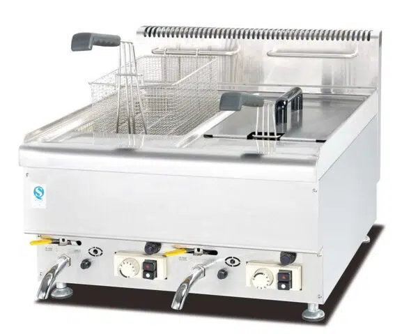 Infernus INF-565 Twin Tank Countertop LPG Gas Fryer – 2x14L Stainless Steel